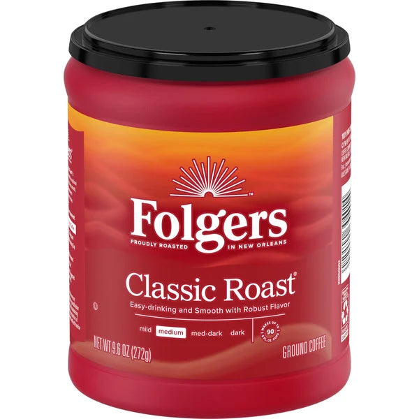 Café moulu Folgers Classic Roast, torréfaction moyenne 9,6 oz
