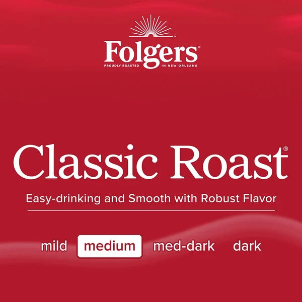 Café moulu Folgers Classic Roast, torréfaction moyenne 9,6 oz