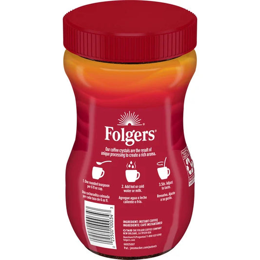 Café instantáneo tostado clásico Folgers de 8 oz