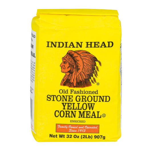 Harina de maíz Indian Head, molida en piedra a la antigua, amarilla, 32 oz