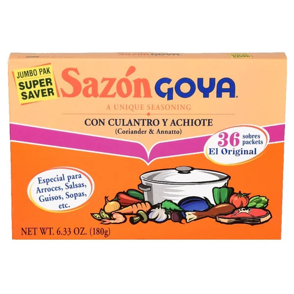 Sazón Goya Sazón con Cilantro y Achiote, Paquete Jumbo 6.33 oz
