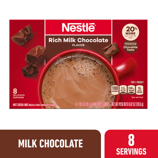Mezcla en polvo para chocolate caliente Nestlé con sabor a chocolate con leche, 6.829 oz