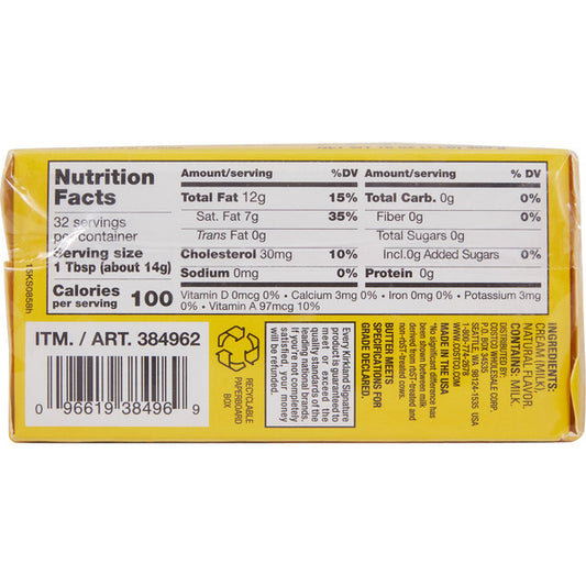 Mantequilla dulce cremosa sin sal Kirkland Signature, 4 oz