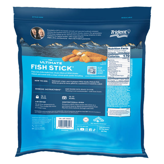 Palitos de pescado de abadejo de Alaska salvaje empanizados con panko de Trident Seafoods, 4 libras