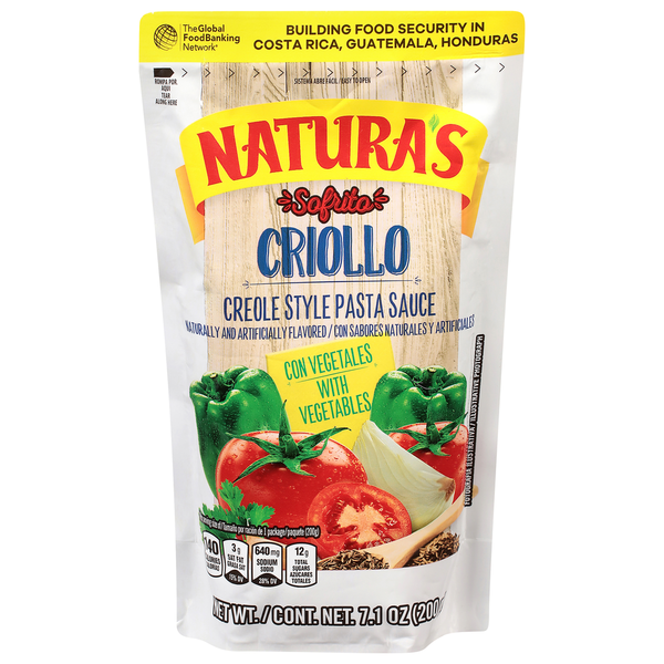 Salsa para pasta estilo criollo Natura con verduras 7.1 oz