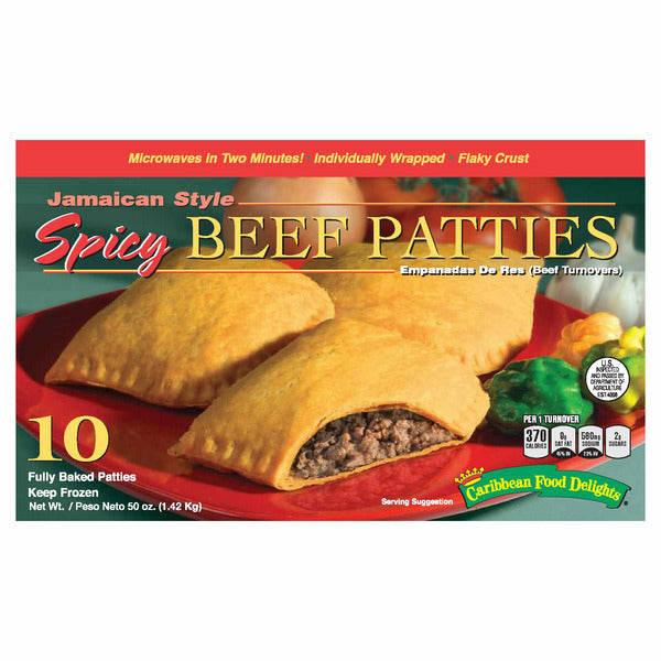 Caribbean Delights Jamaican Spicy Beef Patties, 5 oz, 10-count