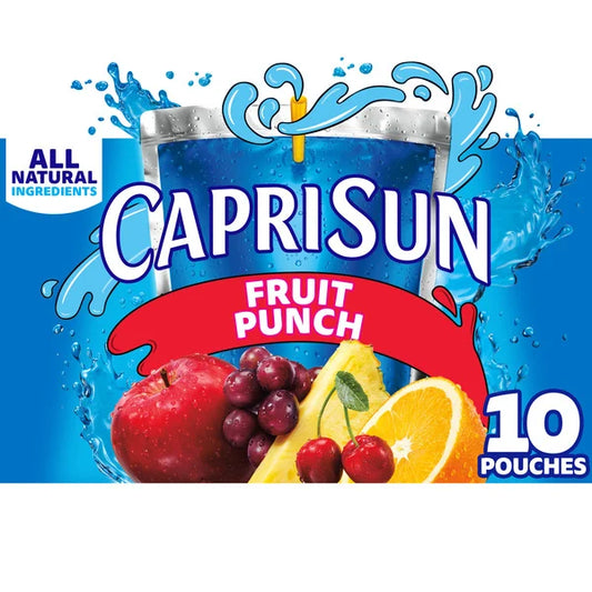 Sachets de jus pour enfants Capri Sun Fruit Punch aux arômes naturels, 170 ml