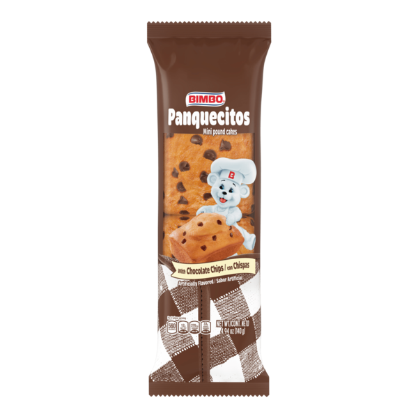 Bimbo Panquecitos, 2 count, Chocolate Chip Mini Pound Cakes 2 ct