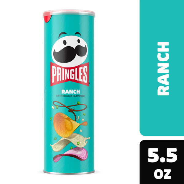 Pringles Ranch Potato Crisps Chips, Lunch Snacks, 5.5 oz