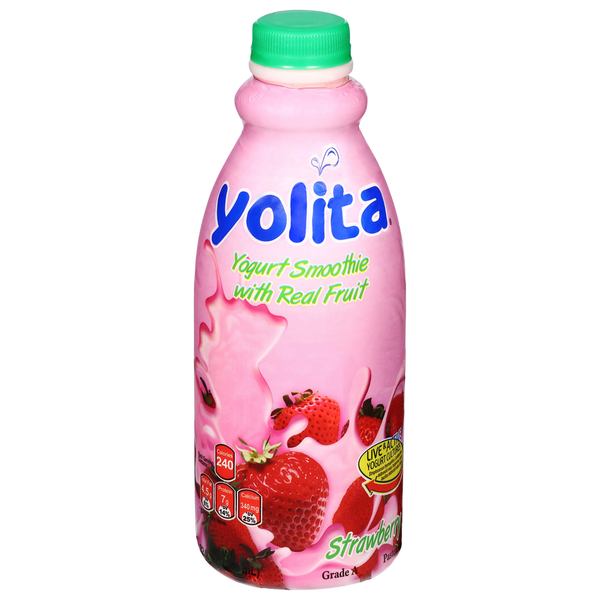 yolita Yogurt Smoothie, with Real Fruit, Strawberry 32 fl oz