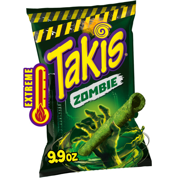 Takis Zombie - Totopos enrollados extremadamente picantes con sabor a habanero y pepino (bolsa para compartir de 9.9 oz)