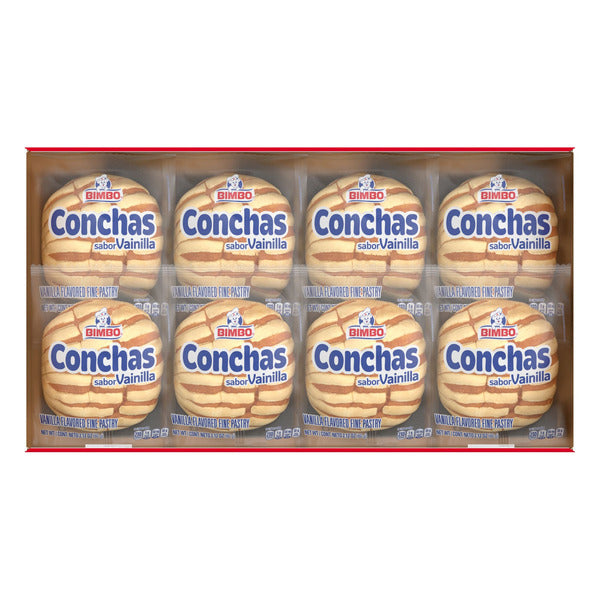 Conchas Bimbo, 8 paquetes, sabor vainilla, 8 unidades