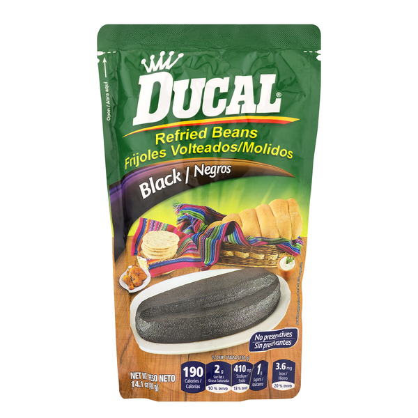 Frijoles refritos Ducal, negros, 400 g