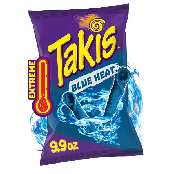 Bolsa de totopos enrollados Takis Blue Heat de 9.9 oz