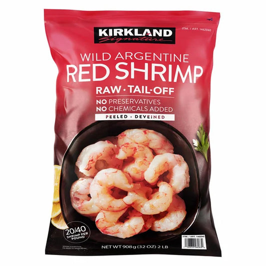 Camarones crudos argentinos silvestres Kirkland Signature, 2 lb