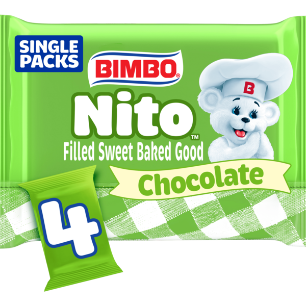Bimbo Nito, 4 packs, Chocolate Crème Filled Sweet Baked Good 2.19 oz