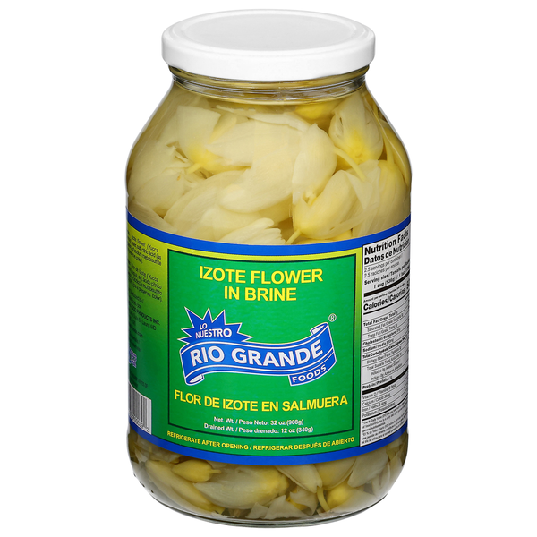 Flor de izote en salmuera de Rio Grande Foods, 32 oz