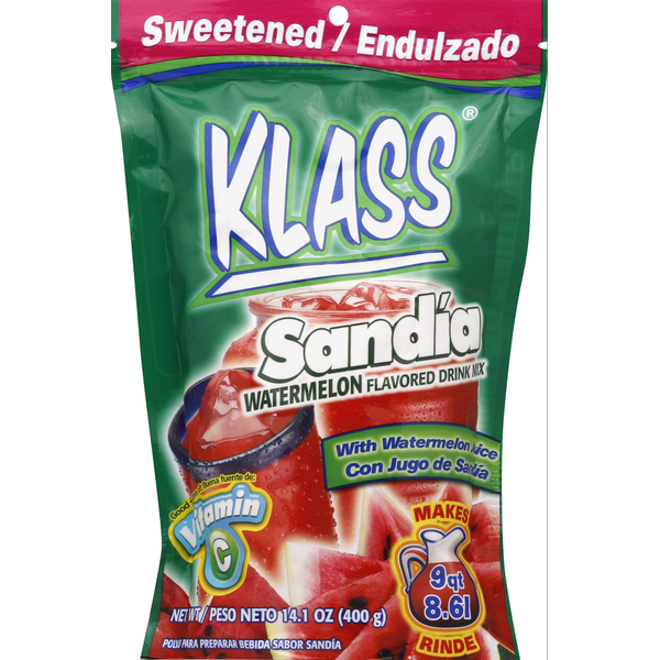 Klass Flavored Drink Mix, Sweetened, Watermelon 14.1 oz