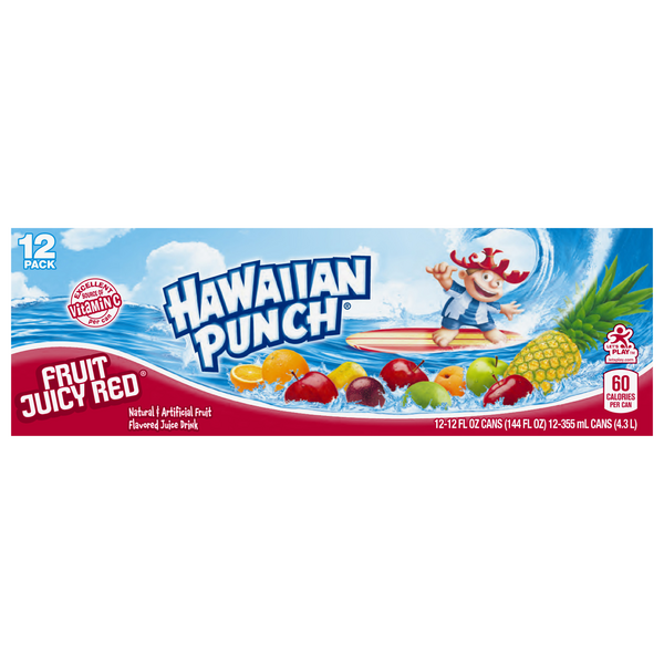 Jugo de frutas Hawaiian Punch, jugo rojo, 355 ml (12 oz)