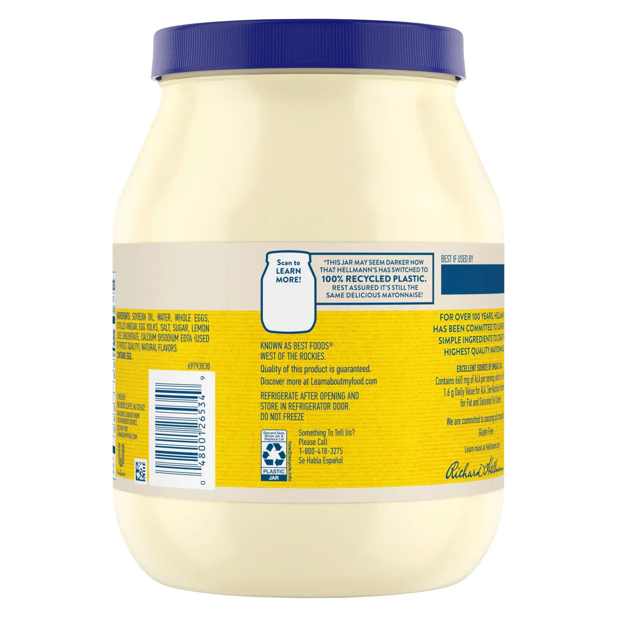 Hellmann's, Mayonesa Real, 64 oz