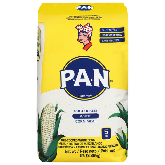 Harina de maíz PAN, precocida, blanca, 5 lb