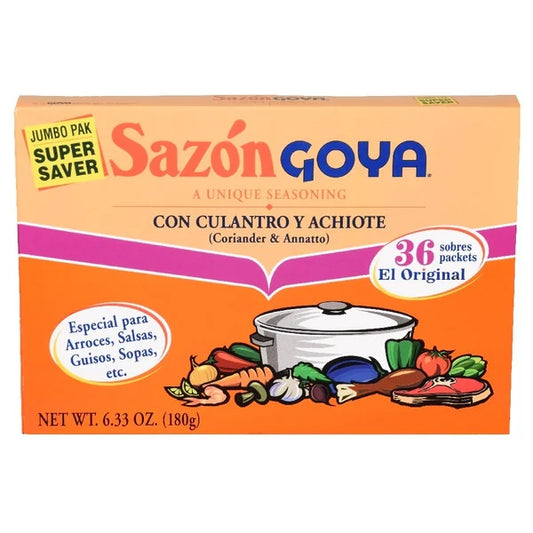 Sazón Goya Sazón con Cilantro y Achiote, Paquete Jumbo 6.33 oz