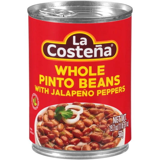 Haricots pinto entiers La Costeña aux piments jalapeño 560 g