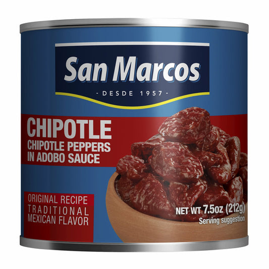 Chiles Chipotles San Marcos, en Salsa Adobo, Sabor Tradicional Mexicano 7.5 oz
