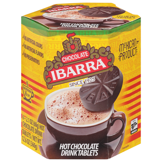 Bebida de chocolate caliente Ibarra, tabletas de 2.1 oz