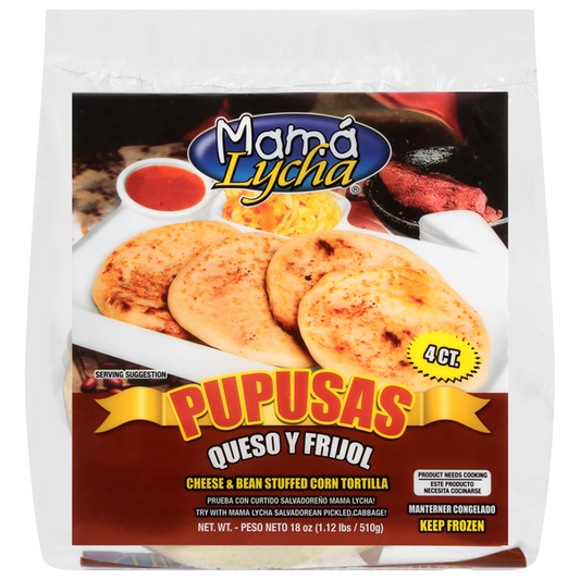 Mamá Lycha Tortilla, Corn, Stuffed, Cheese & Bean 4 ct