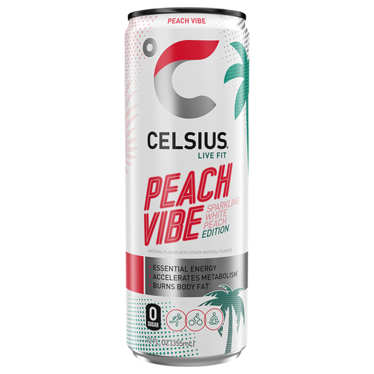 Celsius Sparkling Peach Vibe, Energy Drink 12 fl oz