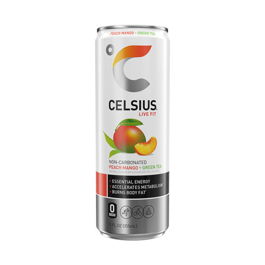 Celsius Peach Mango Green Tea, Energy Drink 12 fl oz