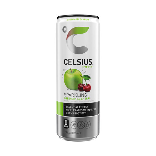 Celsius Sparkling Green Apple Cherry, Energy Drink 12 fl oz