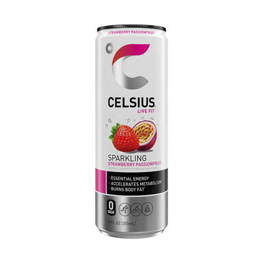 Celsius Sparkling Strawberry Passionfruit, Energy Drink 12 fl oz