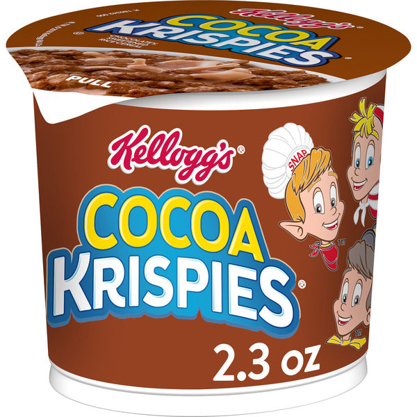 Taza de cereal Kellogg's Cocoa Krispies para el desayuno, snacks para niños, desayuno familiar, sabor a chocolate, taza (1 taza) 65 g