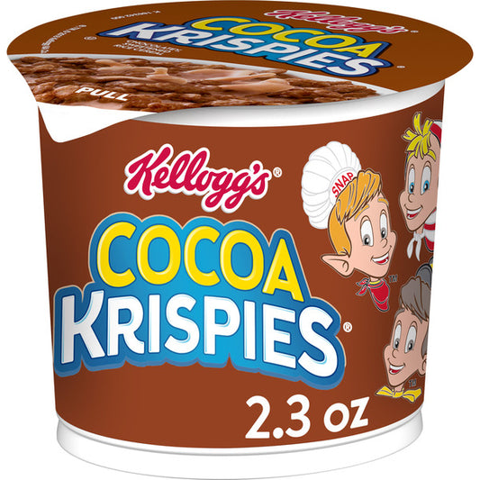Taza de cereal Kellogg's Cocoa Krispies para el desayuno, snacks para niños, desayuno familiar, sabor a chocolate, taza (1 taza) 65 g