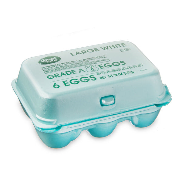 Huevos blancos grandes de grado A de gran valor, paquete de 6 unidades