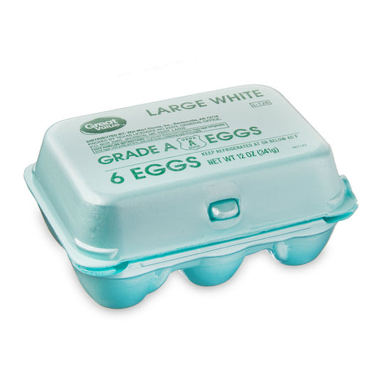 Huevos blancos grandes de grado A de gran valor, paquete de 6 unidades