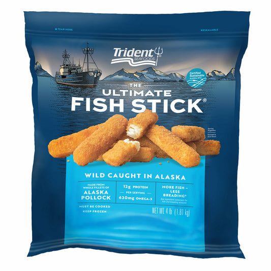 Palitos de pescado de abadejo de Alaska salvaje empanizados con panko de Trident Seafoods, 4 libras