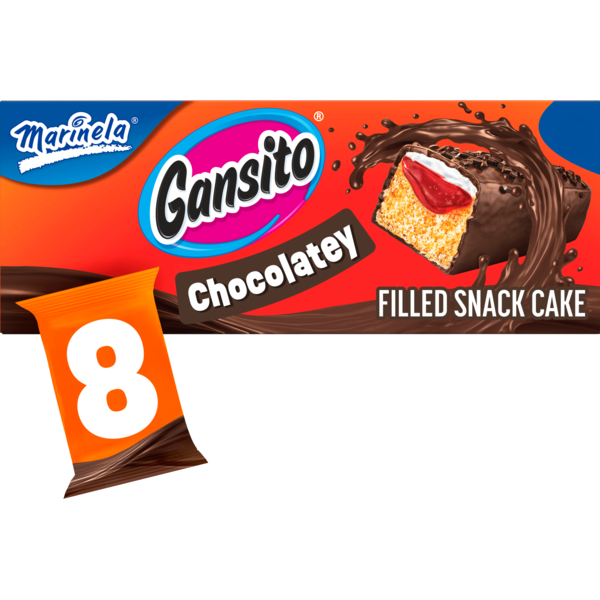 Marinela Gansito, 8 packs, Chocolatey Filled Snack Cake 14.11 oz