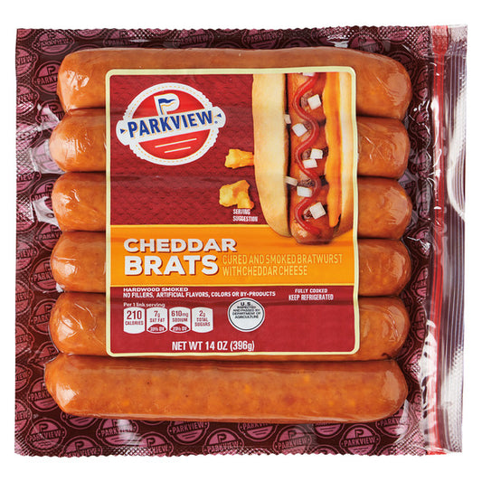 Bratwurst de queso cheddar Parkview de 14 onzas