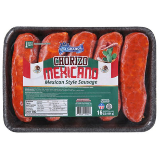 Salchicha Rio Grande Foods, estilo mexicano, cruda, 454 g