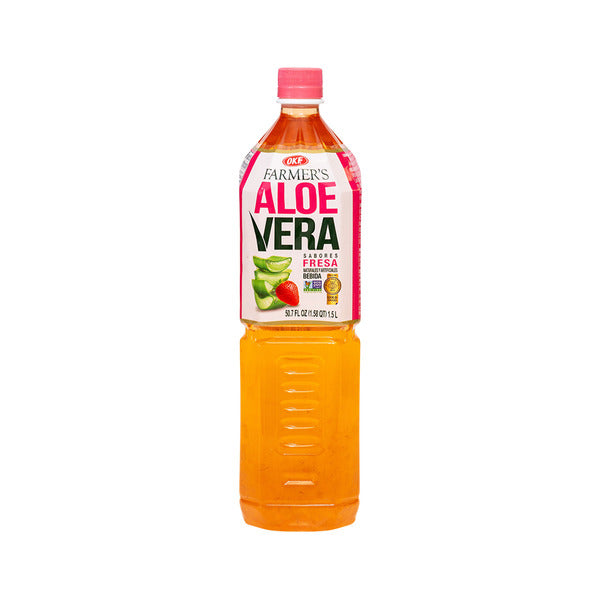 Bebida de fresa y aloe vera OKF Farmers de 50.7 onzas