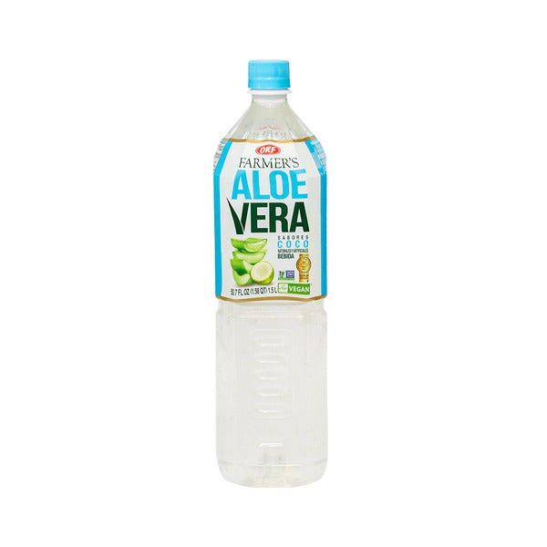 Bebida con sabor a coco y aloe vera OKF Farmer's, 50.7 onzas líquidas