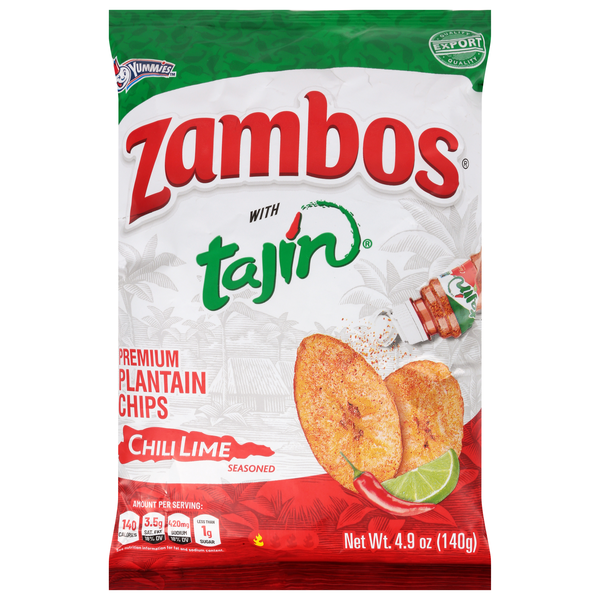 Chips de plátano Zambos Premium sazonadas con chile y lima de 139 g