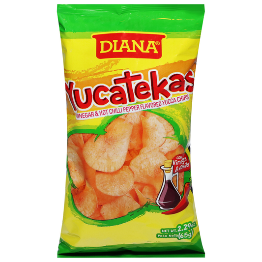 Chips de yuca Diana's, sabor vinagre y chile picante, 64,5 g