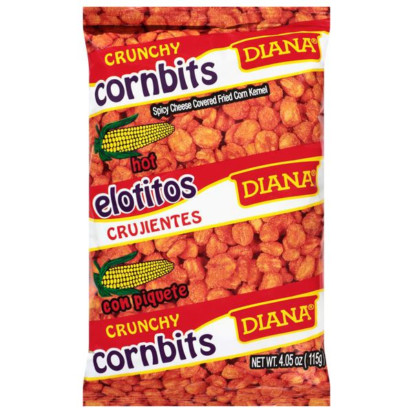Trocitos de maíz crujientes cubiertos de queso picante de Diana (115 g)