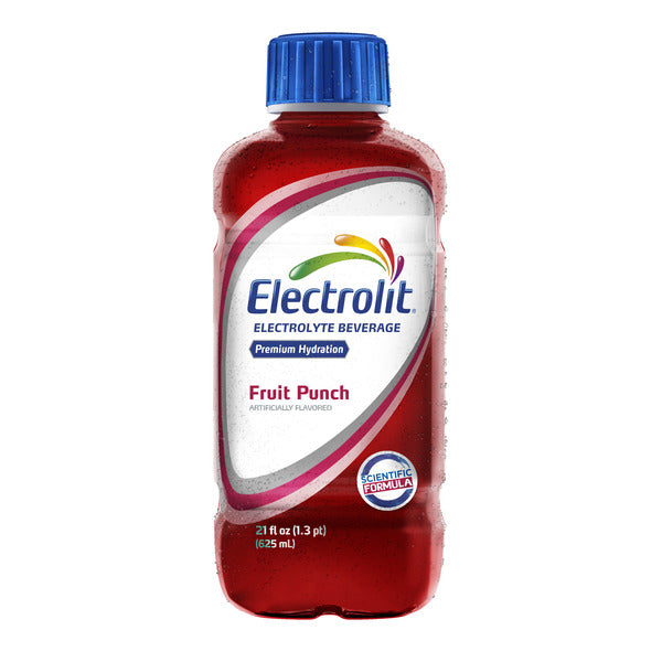 Ponche de frutas electrolítico, bebida con electrolitos, hidratación premium de 621 ml