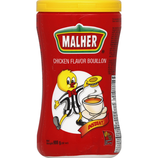 Caldo Malher instantáneo con sabor a pollo, 908 g