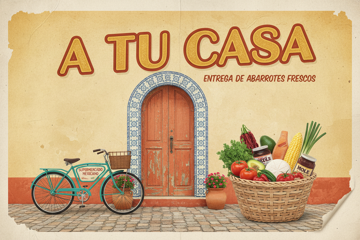 grocery delivery a tu casa, mexican, vintage